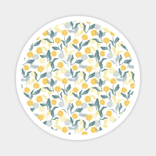 Dandelion floral pattern white ver Magnet